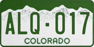 CO license plate ALQ017