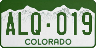 CO license plate ALQ019