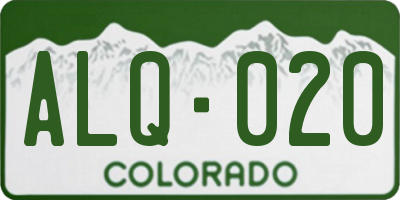 CO license plate ALQ020