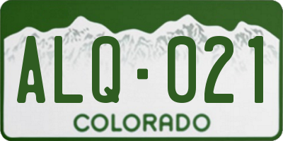 CO license plate ALQ021
