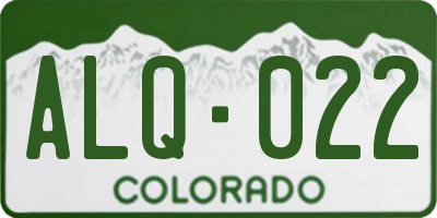 CO license plate ALQ022