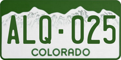 CO license plate ALQ025