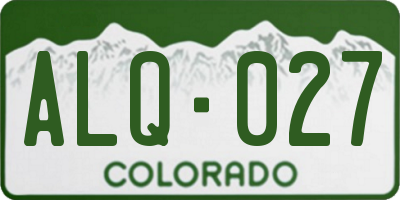 CO license plate ALQ027