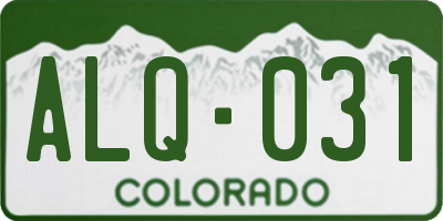 CO license plate ALQ031