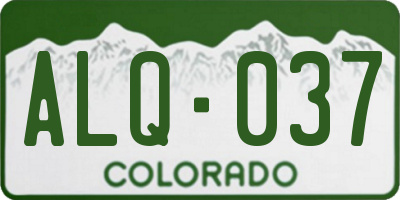 CO license plate ALQ037
