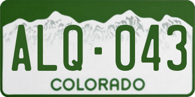 CO license plate ALQ043