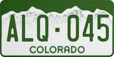 CO license plate ALQ045