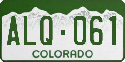 CO license plate ALQ061