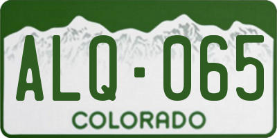 CO license plate ALQ065