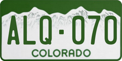 CO license plate ALQ070