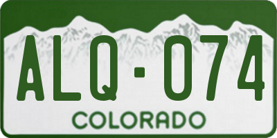 CO license plate ALQ074