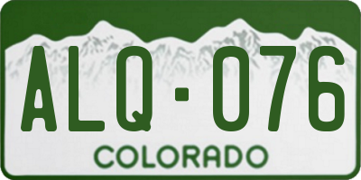 CO license plate ALQ076