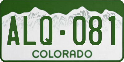 CO license plate ALQ081