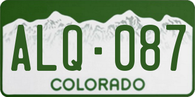 CO license plate ALQ087