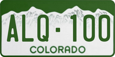CO license plate ALQ100