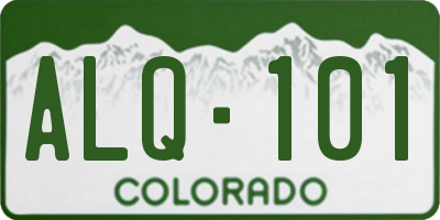 CO license plate ALQ101
