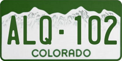 CO license plate ALQ102