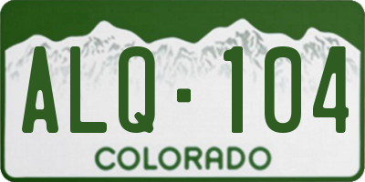 CO license plate ALQ104
