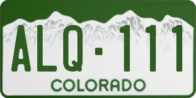 CO license plate ALQ111