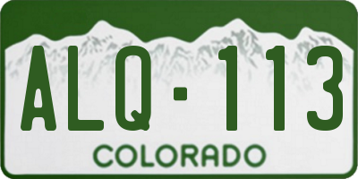 CO license plate ALQ113