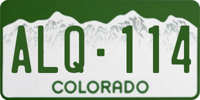 CO license plate ALQ114