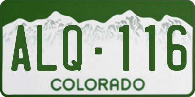 CO license plate ALQ116
