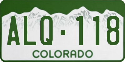 CO license plate ALQ118