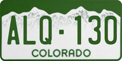 CO license plate ALQ130
