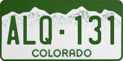 CO license plate ALQ131