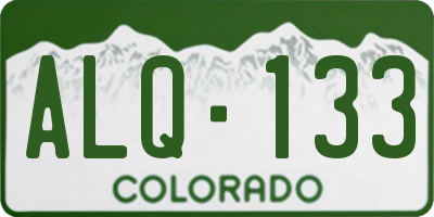 CO license plate ALQ133