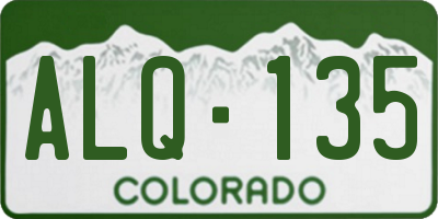 CO license plate ALQ135