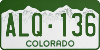 CO license plate ALQ136