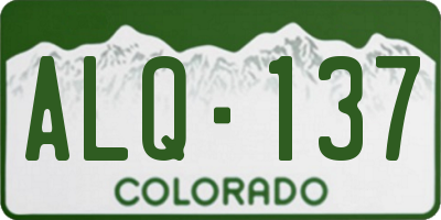 CO license plate ALQ137