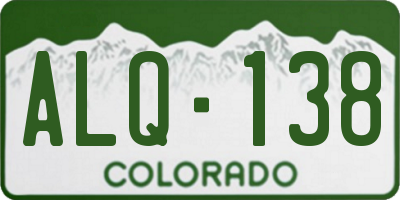 CO license plate ALQ138
