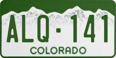 CO license plate ALQ141