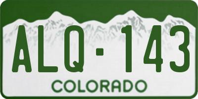 CO license plate ALQ143