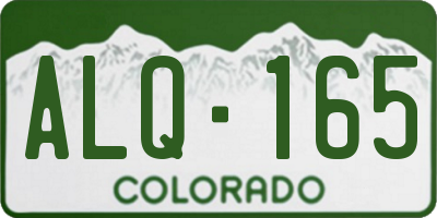 CO license plate ALQ165