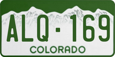 CO license plate ALQ169