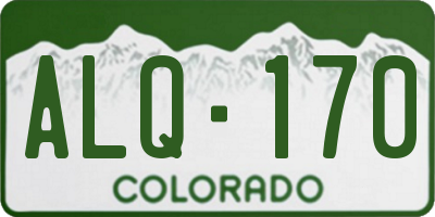 CO license plate ALQ170