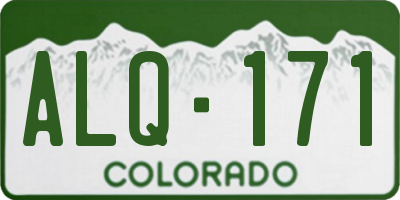 CO license plate ALQ171