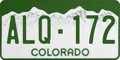 CO license plate ALQ172