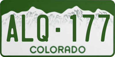 CO license plate ALQ177