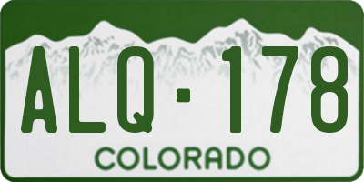 CO license plate ALQ178