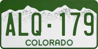 CO license plate ALQ179