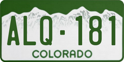 CO license plate ALQ181