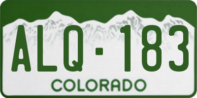 CO license plate ALQ183