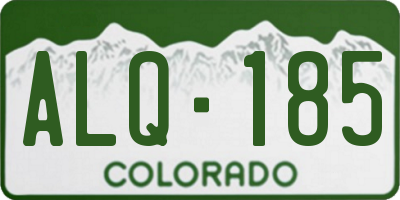 CO license plate ALQ185