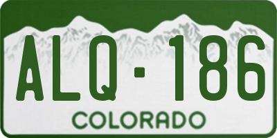 CO license plate ALQ186