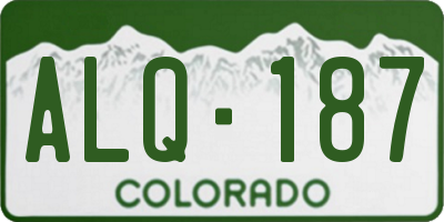 CO license plate ALQ187