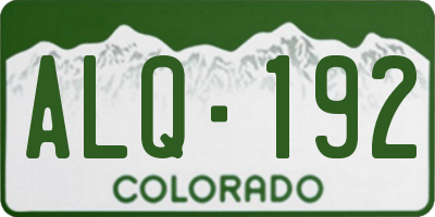 CO license plate ALQ192